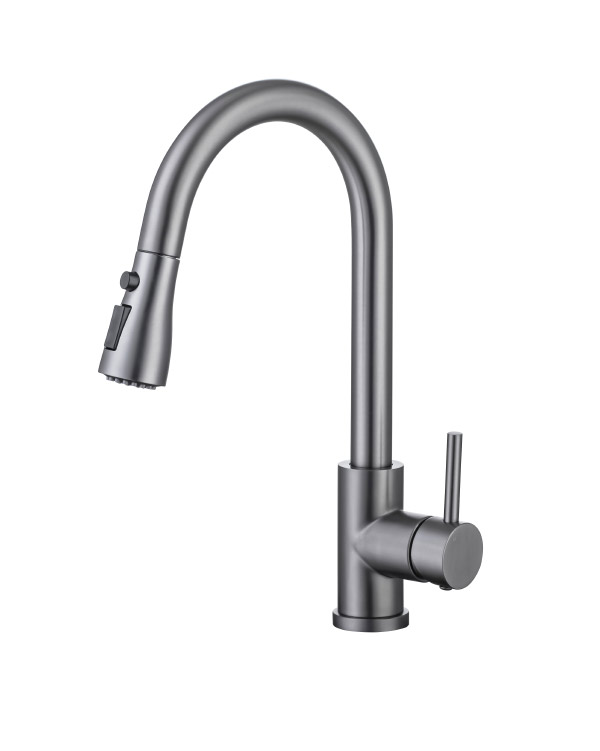 Stainless steel kitchen faucet