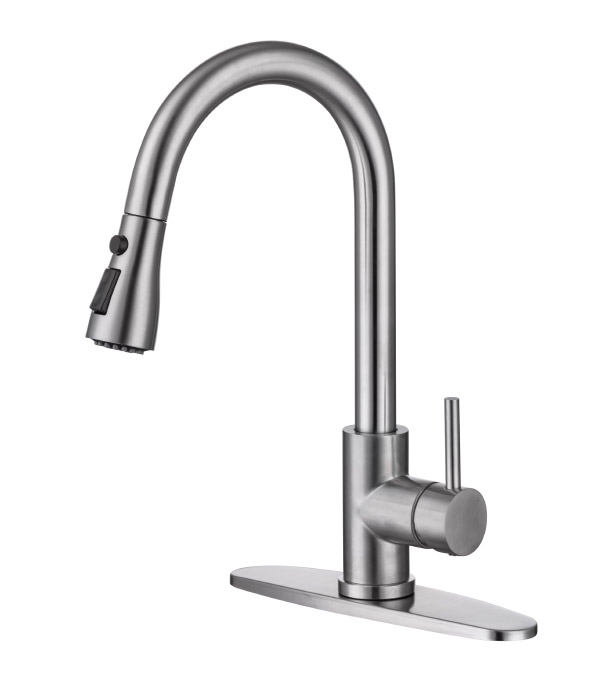 Stainless steel kitchen faucet