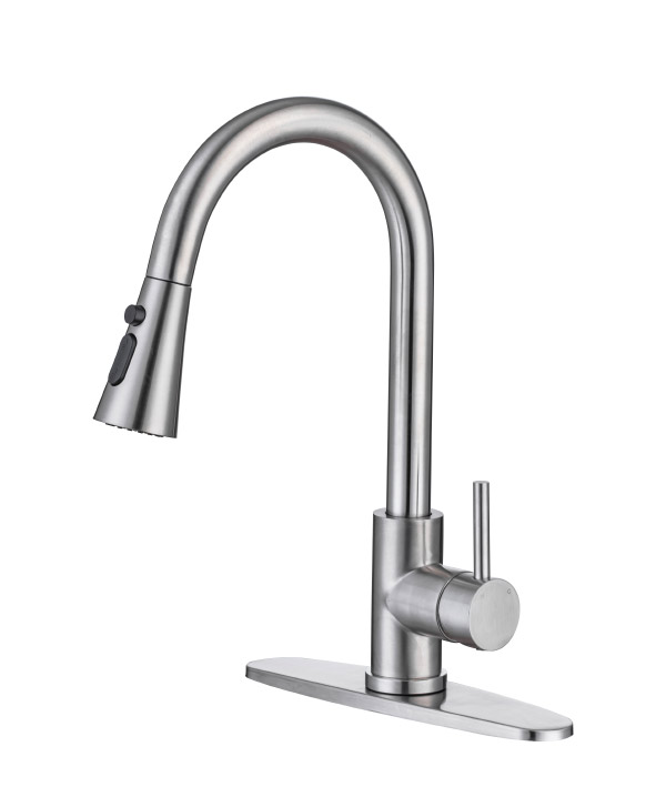 Stainless steel kitchen faucet