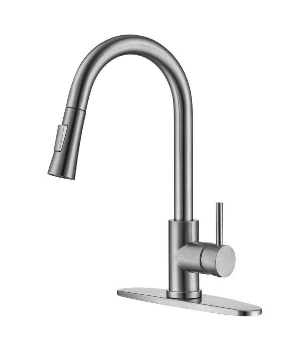 Stainless steel kitchen faucet