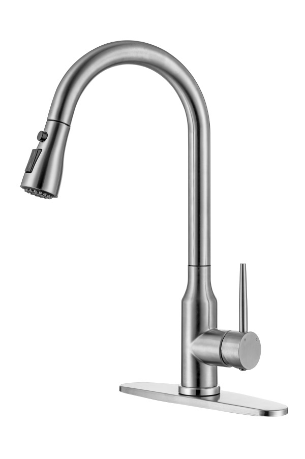 Stainless steel kitchen faucet