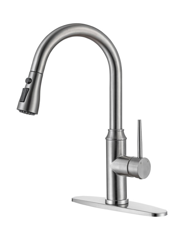 Stainless steel kitchen faucet