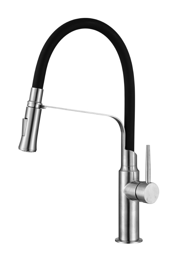 Stainless steel kitchen faucet