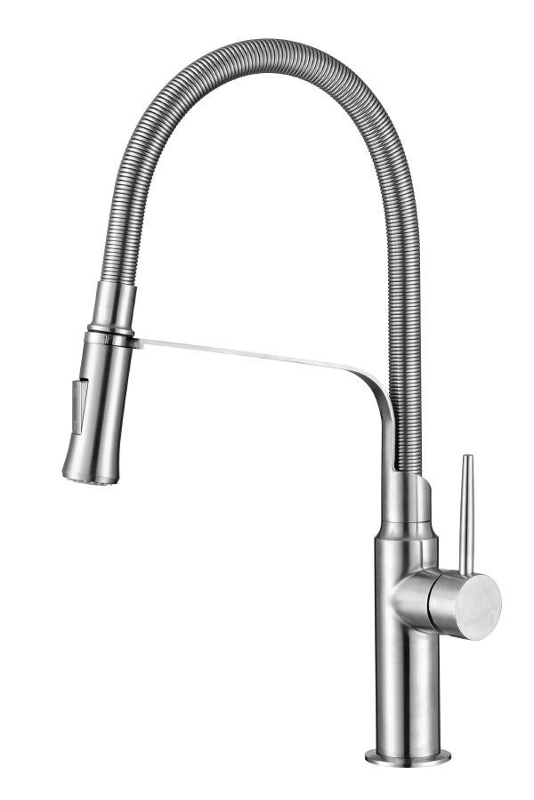 Stainless steel kitchen faucet