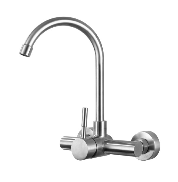 Stainless steel kitchen faucet