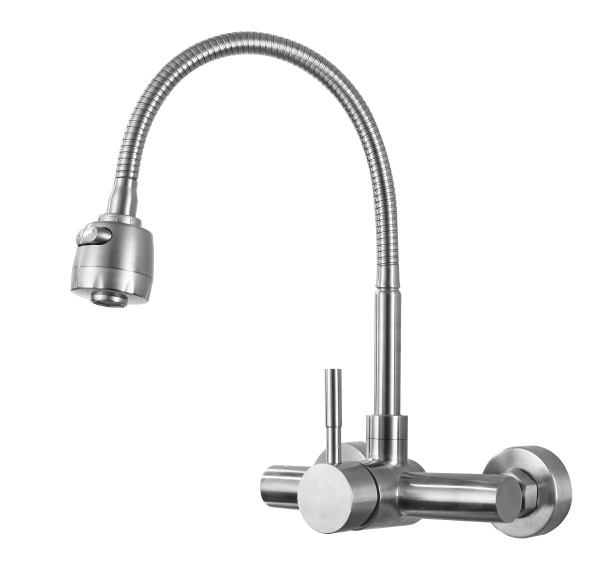 Stainless steel kitchen faucet